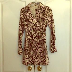 Vertigo Paris All Weather Coat - Brown and Cream